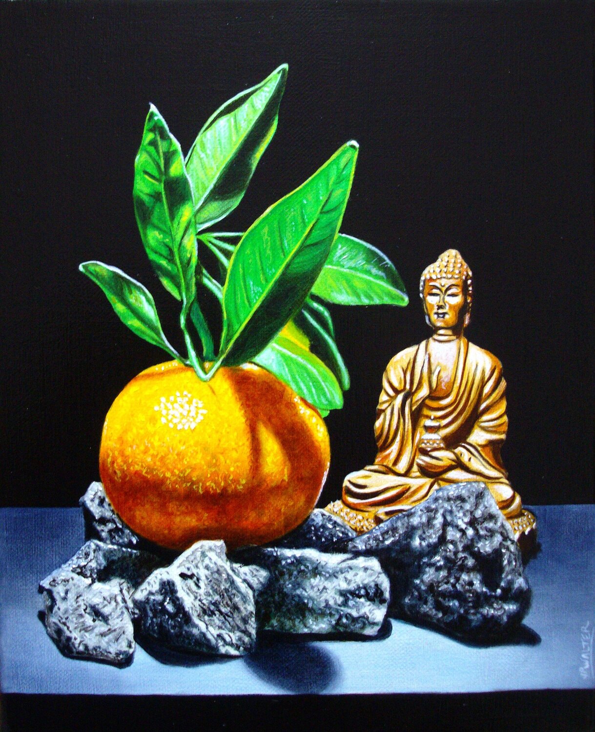 Jardin zen Jean-Pierre Walter Original painting for sale