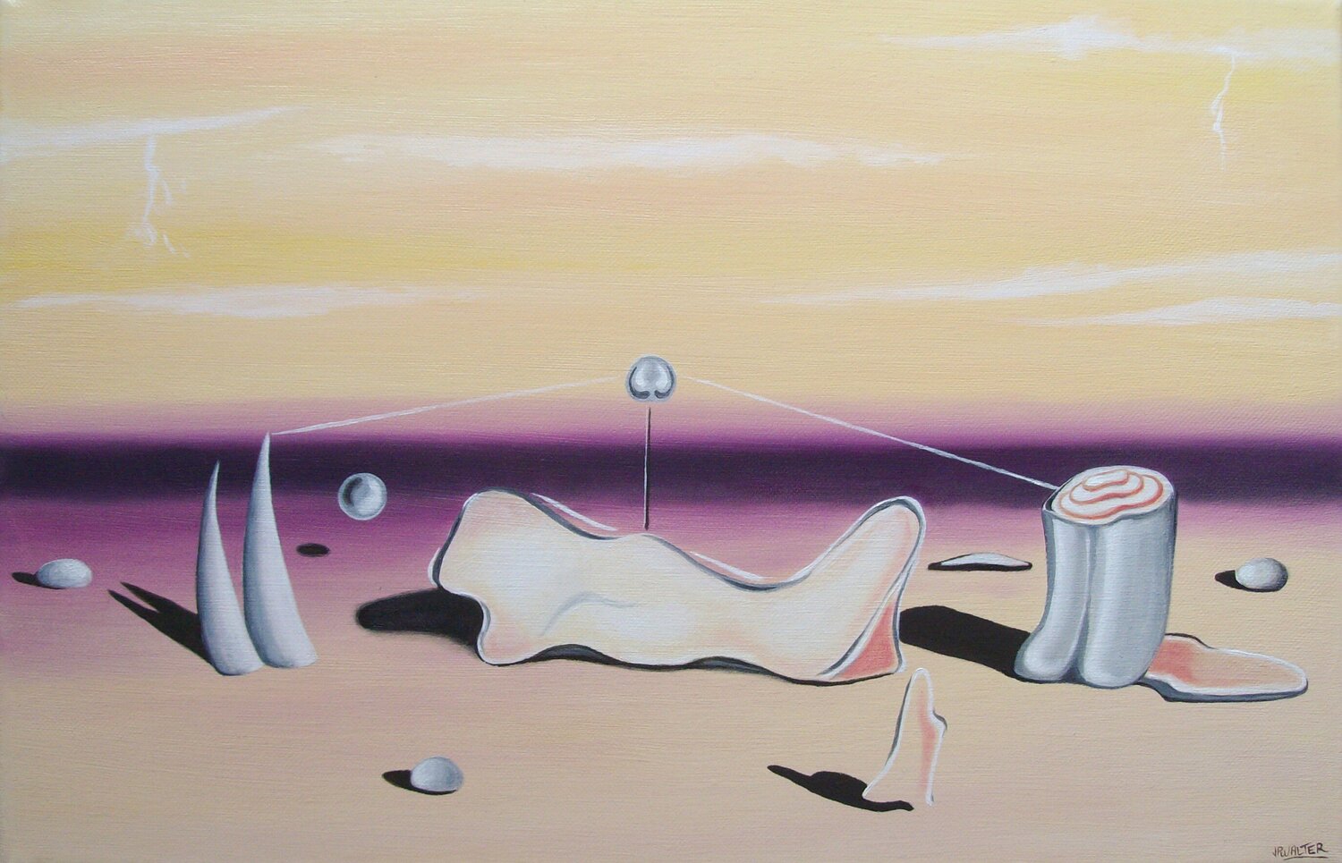 Les nouveaux jours heureux // The new happy days Jean-Pierre Walter Original painting for sale