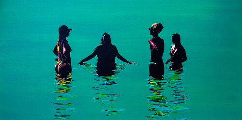 Summer Friends, Juan Les Pins Beach,  2025 by Tony Smith, Painting for Sale on Select