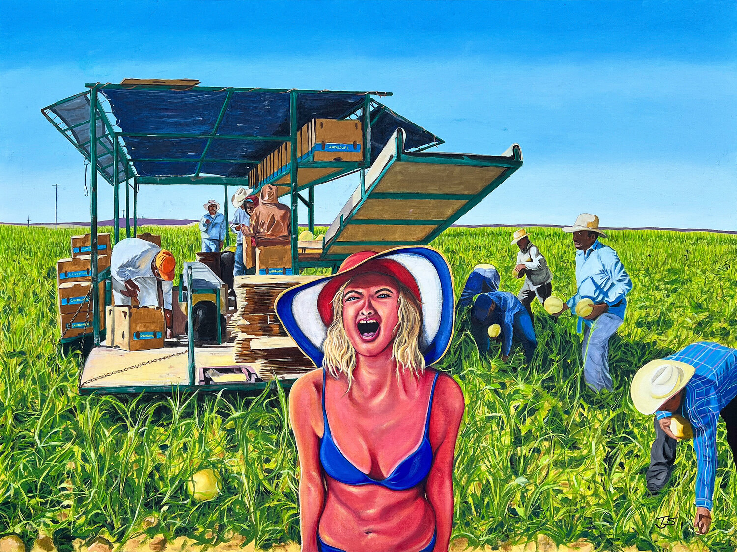 Cantaloupes won't pick themselves Tony Smith Original painting for sale