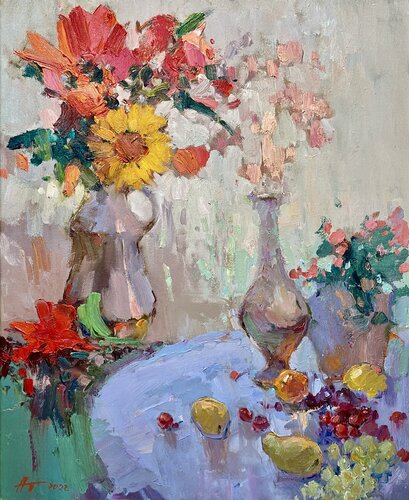 Evening still life by Andrei Belaichuk, Painting for Sale on Select