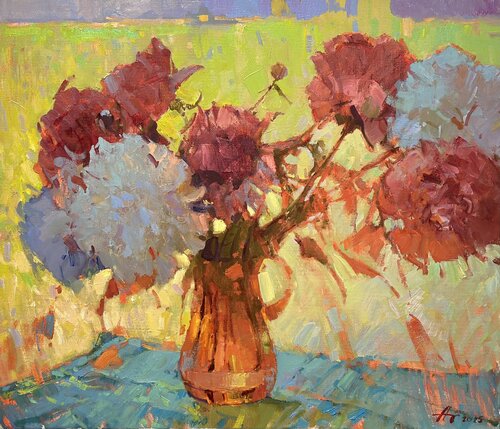 Peonies. Fiery Waltz by Andrei Belaichuk, Painting for Sale on Select