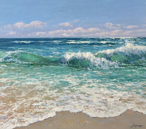 Turquoise Surf by Andrei Belaichuk, Painting for Sale on Select
