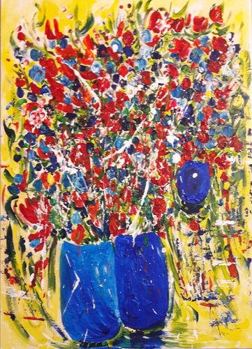 FLOWERS I by Christiane Guerry, Painting for Sale on Select