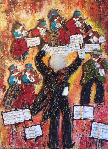 LE CHEF D'0RCHESTRE by Christiane Guerry, Painting for Sale on Select