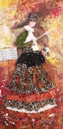 DIVA AU VIOLON by Christiane Guerry, Painting for Sale on Select