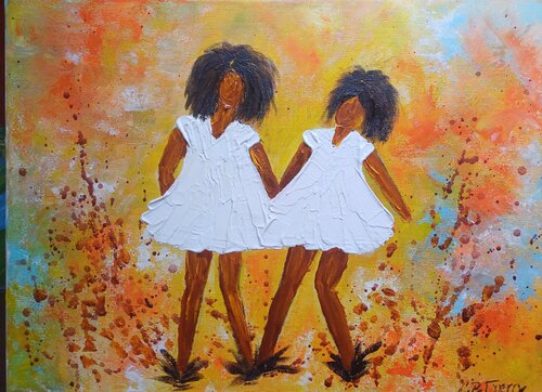 THE GIRLS by Christiane Guerry, Painting for Sale on Select