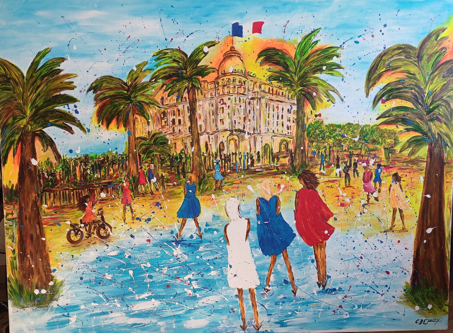 LE  SPLENDIDE NEGRESCO Christiane Guerry Original painting for sale