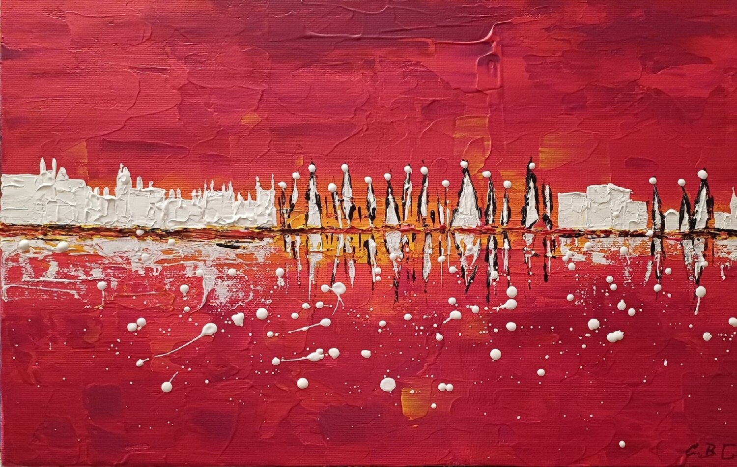 LA VILLE BLANCHE Christiane Guerry Original painting for sale