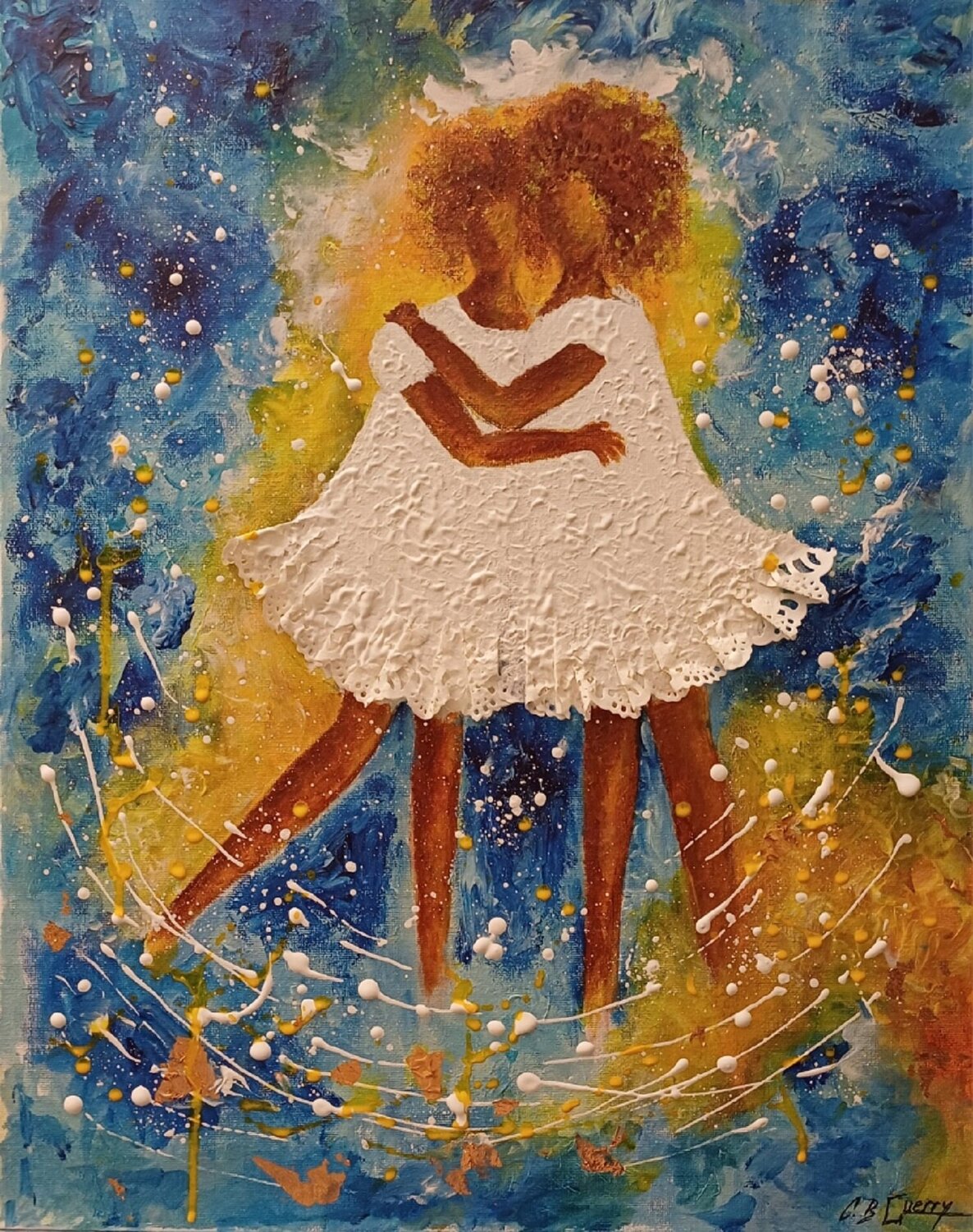 TWO SISTERS Christiane Guerry Original painting for sale