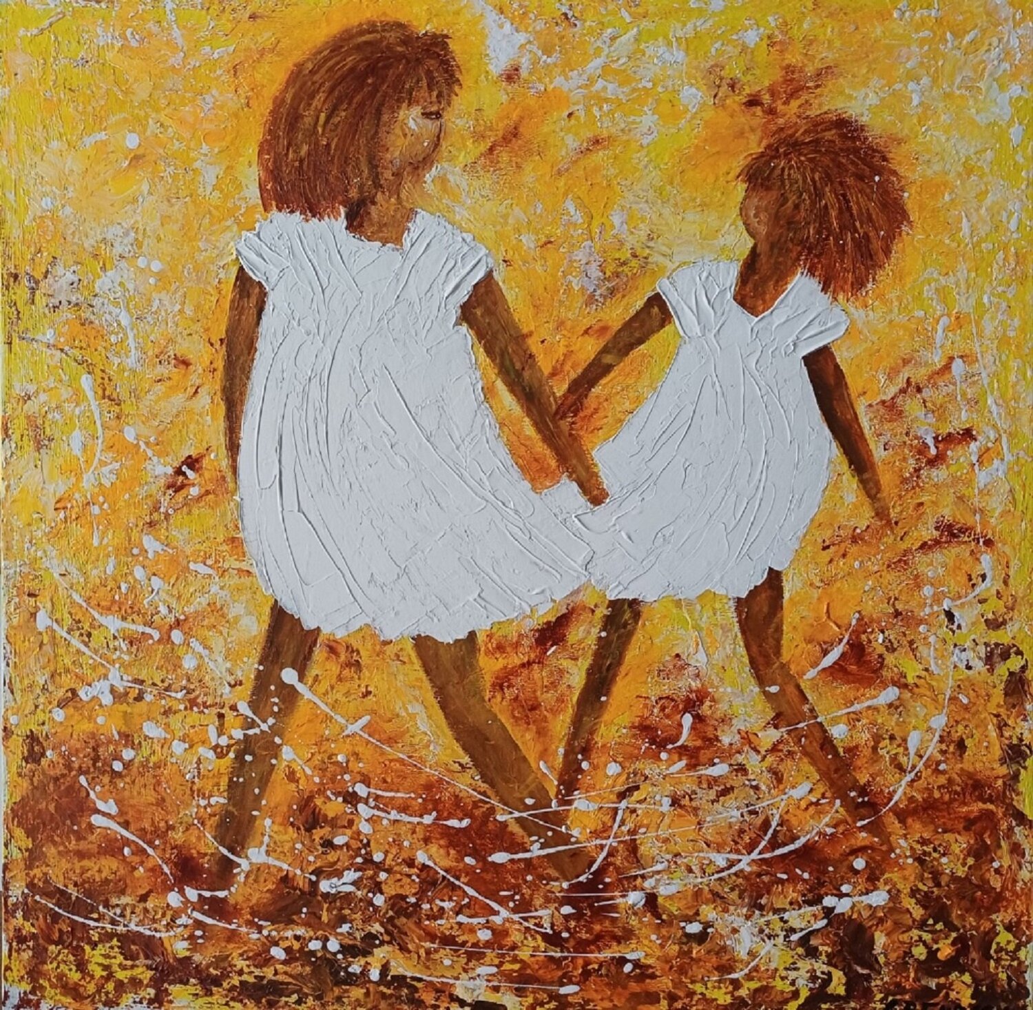 PETITES SOEURS Christiane Guerry Original painting for sale