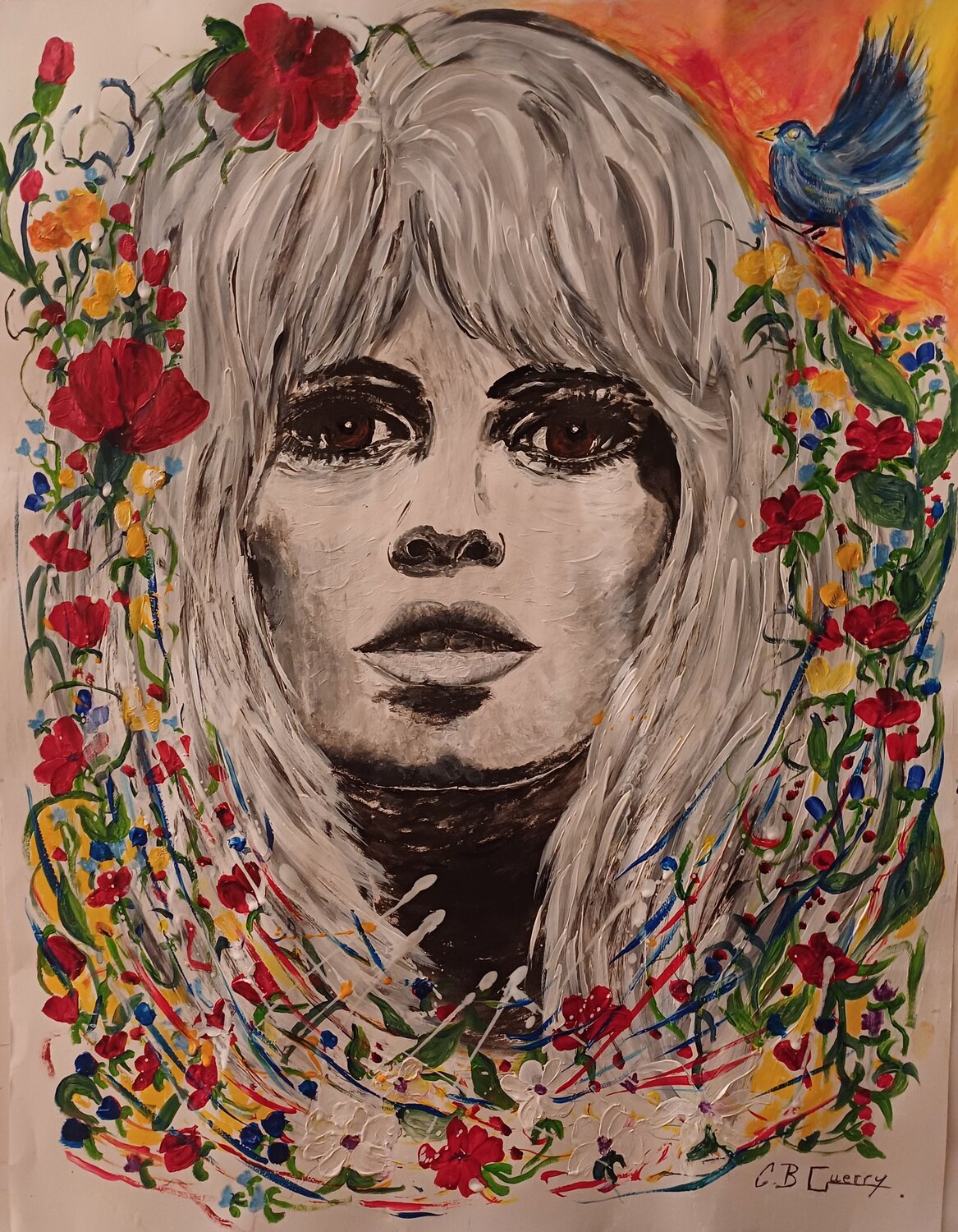 BRIGITTE BARDOT FOR EVER Christiane Guerry Original painting for sale