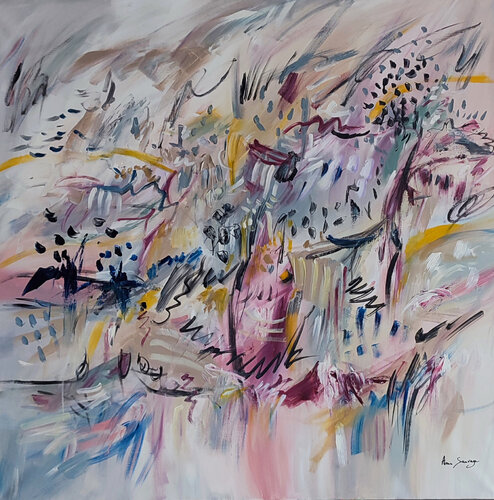 Un vent fort - grand tableau abstrait moderne by ÂME SAUVAGE, Painting for Sale on Select