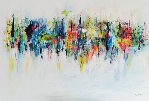 La magie créative - grand tableau abstrait coloré xxl by ÂME SAUVAGE, Painting for Sale on Select
