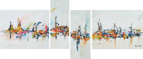 Instant après instant - tableau abstrait en plusieurs parties by ÂME SAUVAGE, Painting for Sale on Select