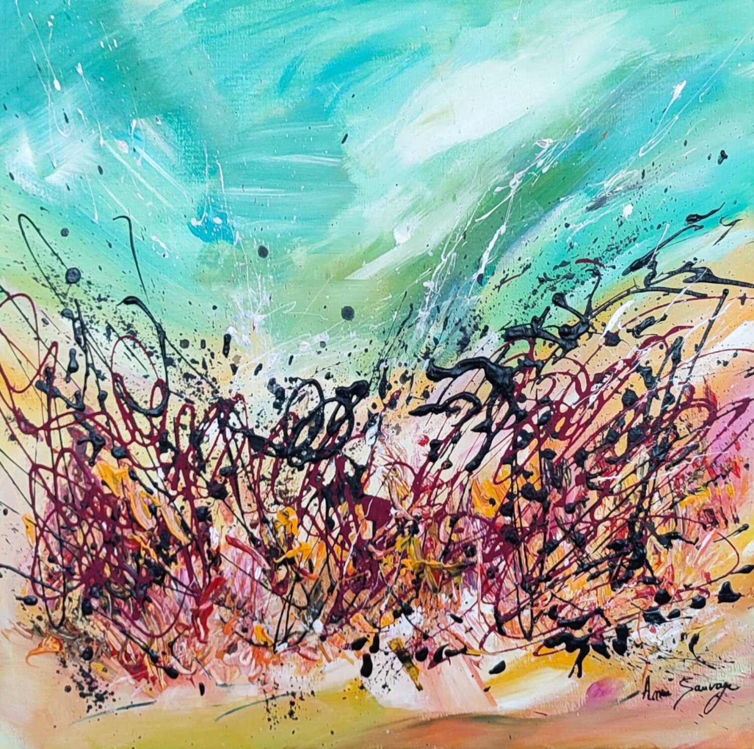Bouillonnement de vie ÂME SAUVAGE Original painting for sale