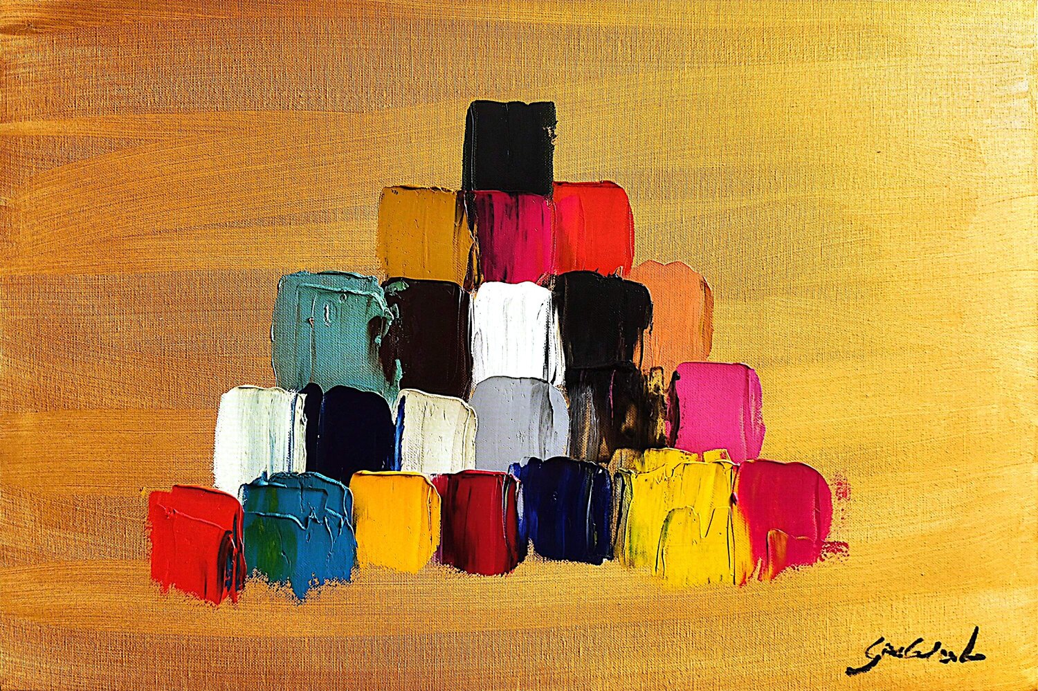 Sinfonia d'oro e di colore Gianluca Caliendo Original painting for sale