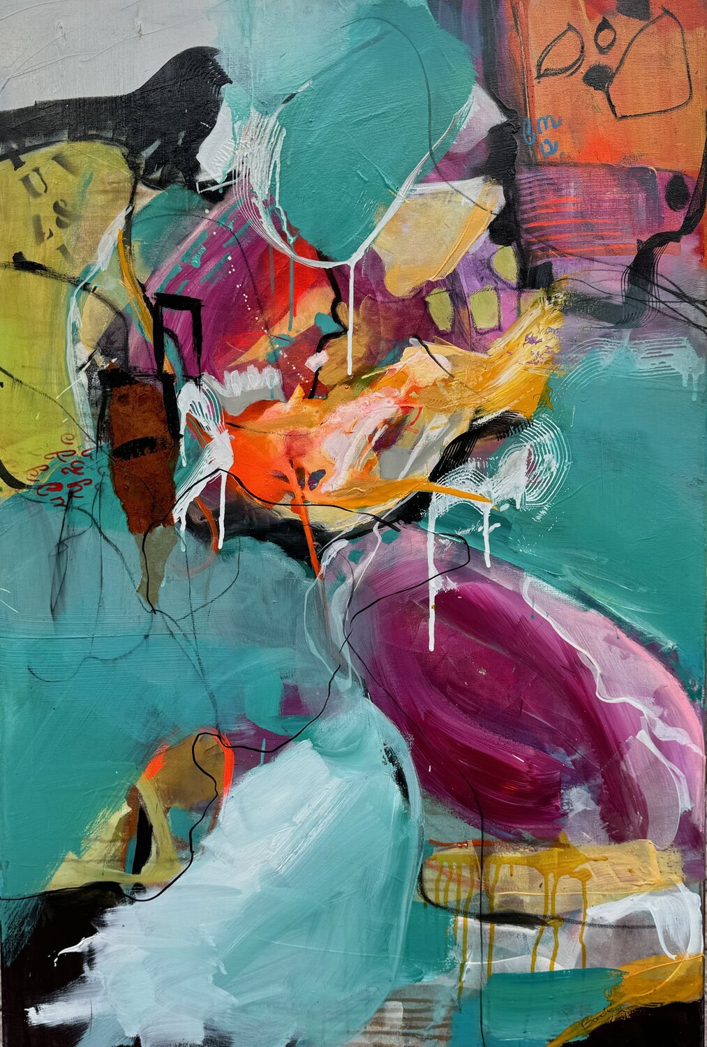Bulles de bonheur Badia MARTEAU Original painting for sale
