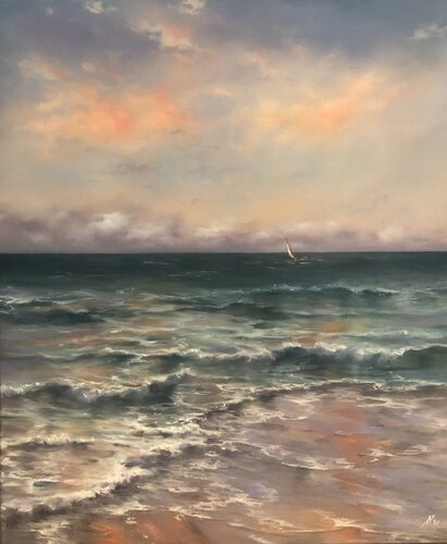 Summer Sunset by Alesia Yeremeyeva, Painting for Sale on Select
