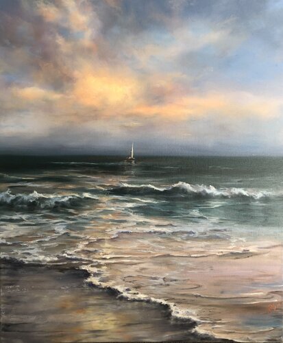 Meet Me at the Sunset by Alesia Yeremeyeva, Painting for Sale on Select