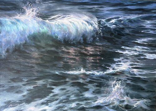 Afternoon Surf by Alesia Yeremeyeva, Painting for Sale on Select