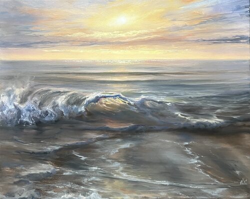 Glimmering Horizon by Alesia Yeremeyeva, Painting for Sale on Select