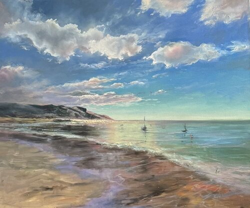 Morning calm by the sea by Alesia Yeremeyeva, Painting for Sale on Select