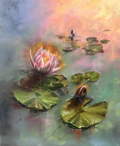 Lilies of Sunrise III by Alesia Yeremeyeva, Painting for Sale on Select