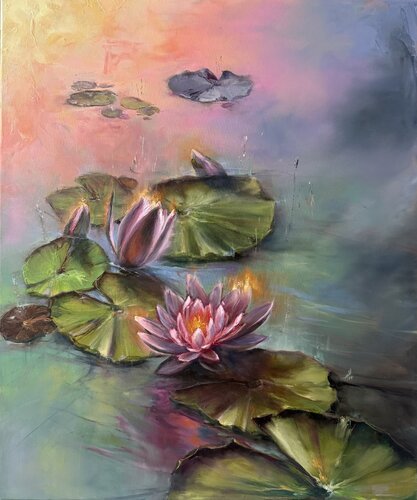 Lilies of Sunrise IV by Alesia Yeremeyeva, Painting for Sale on Select