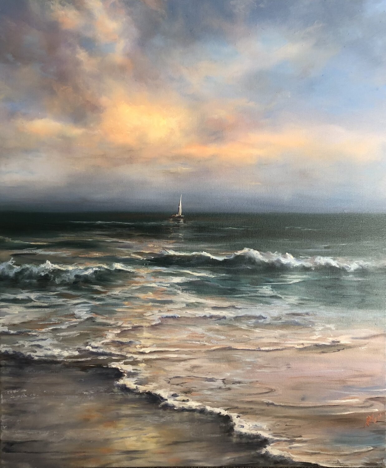 Meet Me at the Sunset Alesia Yeremeyeva Original painting for sale