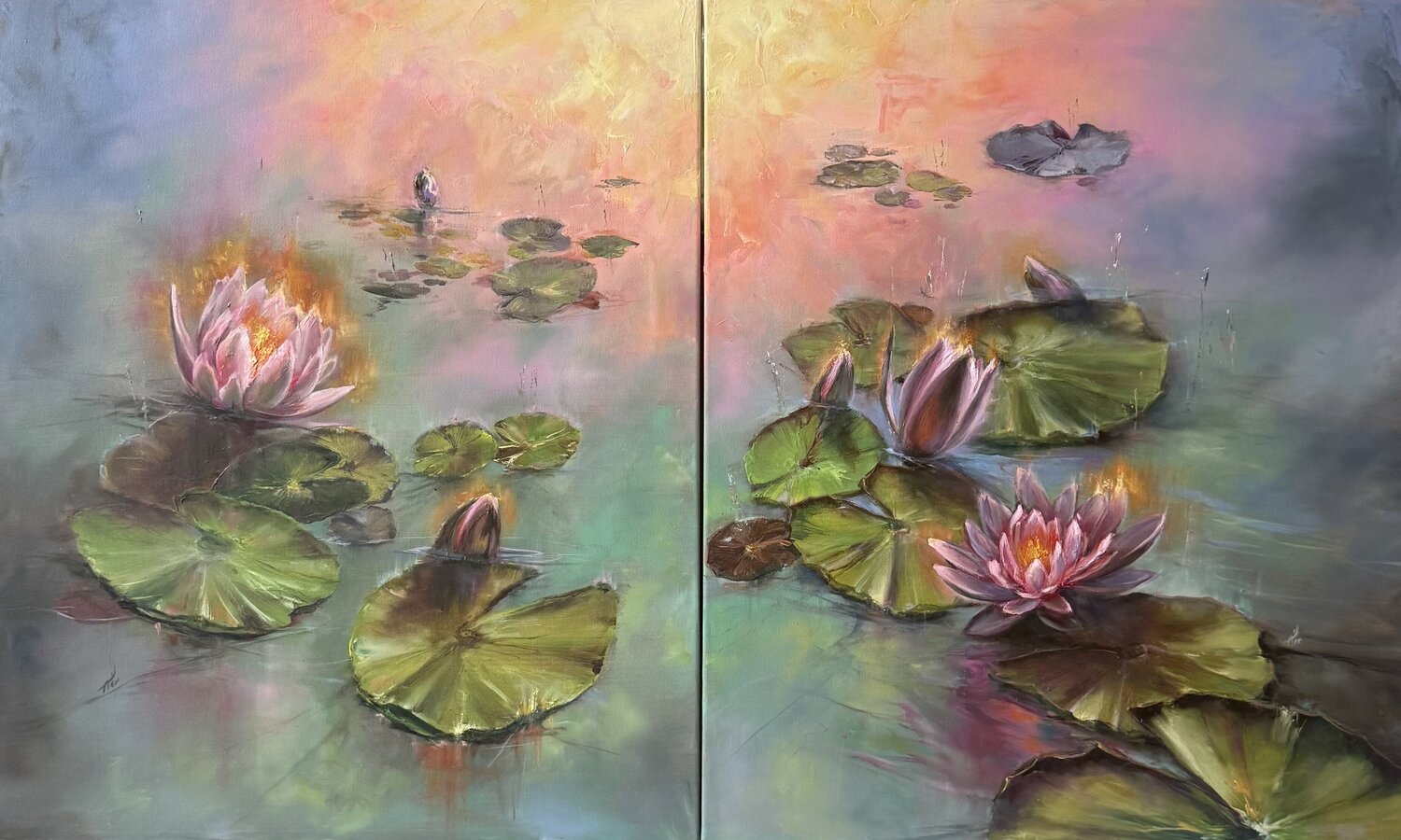 Lilies of Sunrise (set of III and IV) Alesia Yeremeyeva Original painting for sale