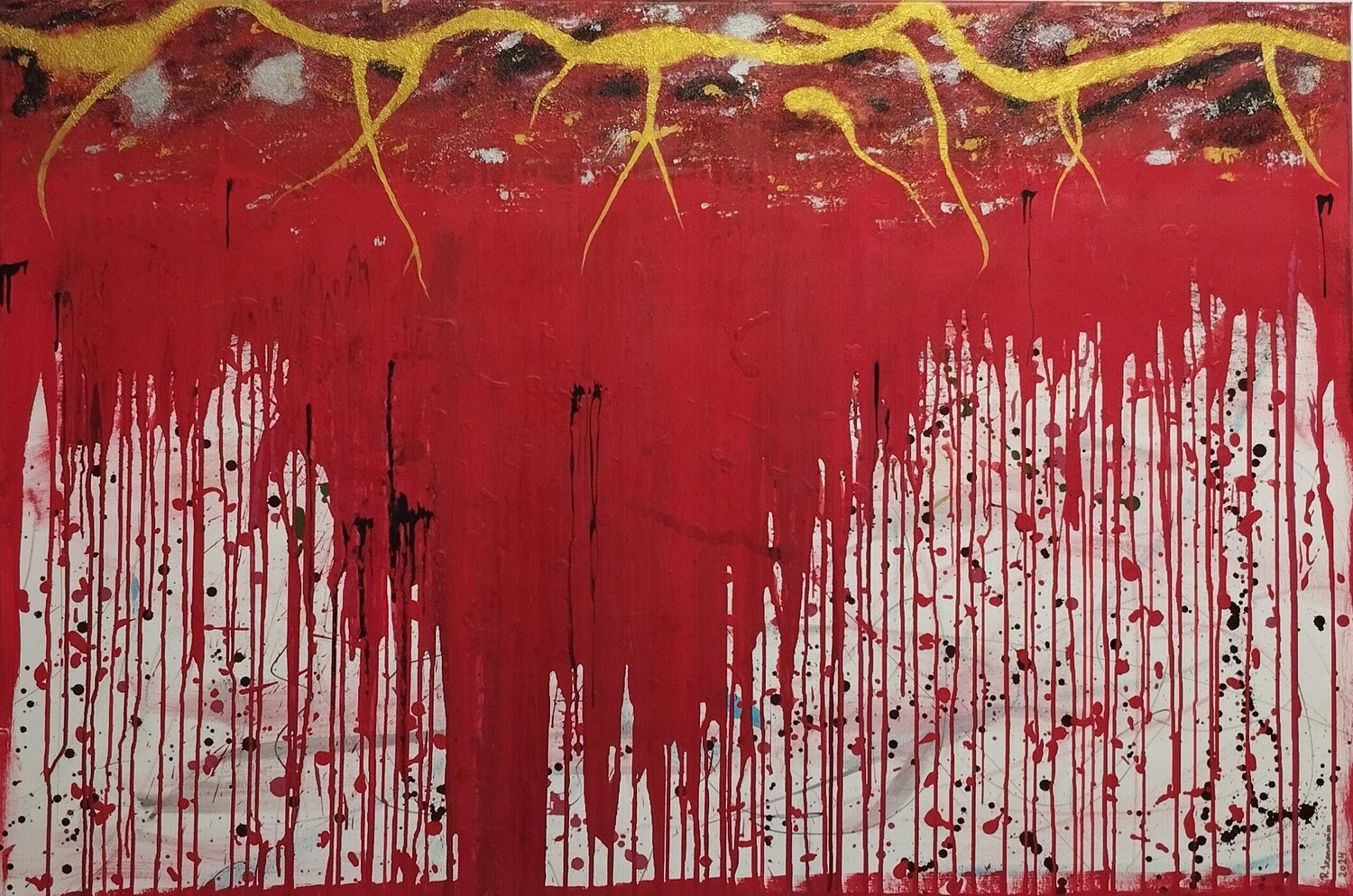 Blut Goldader fürs Leben Rudolf Ixenmaier Original painting for sale