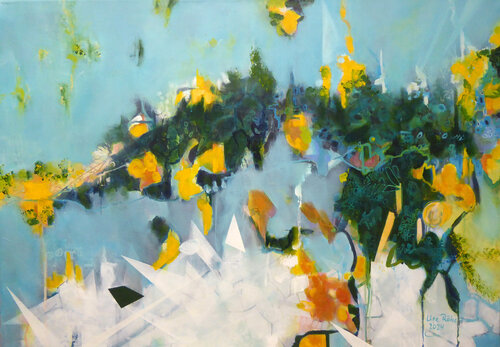 GreyBlue Moment by Ute Roehe, Painting for Sale on Select