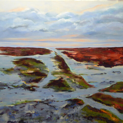 Evening atmosphere at the Wadden Sea by Ute Roehe, Painting for Sale on Select