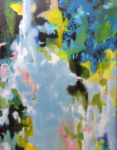 Colour-Variation on Black 2 by Ute Roehe, Painting for Sale on Select