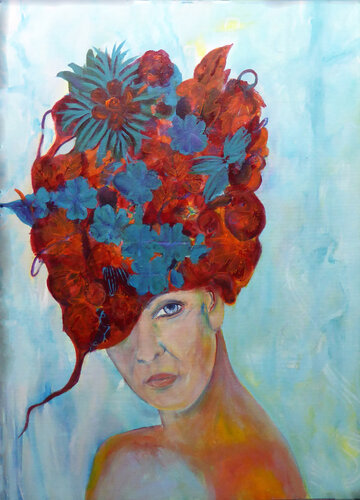The Red Hat by Ute Roehe, Painting for Sale on Select