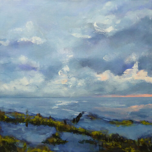Pure North Sea 3, a Wadden Sea painting by Ute Roehe, Painting for Sale on Select