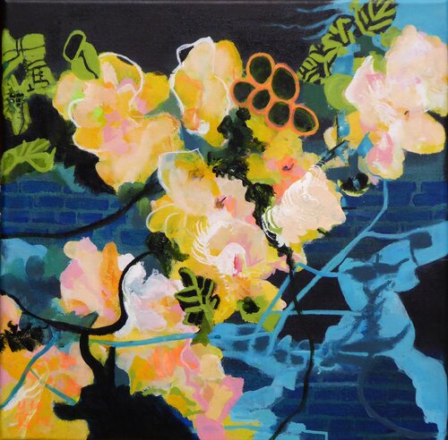 Wildflowers in an abstract space 5 by Ute Roehe, Painting for Sale on Select