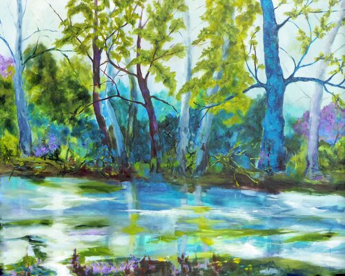 My blue tree by Ute Roehe, Painting for Sale on Select
