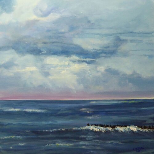 North Sea, Horizon and Sky by Ute Roehe, Painting for Sale on Select