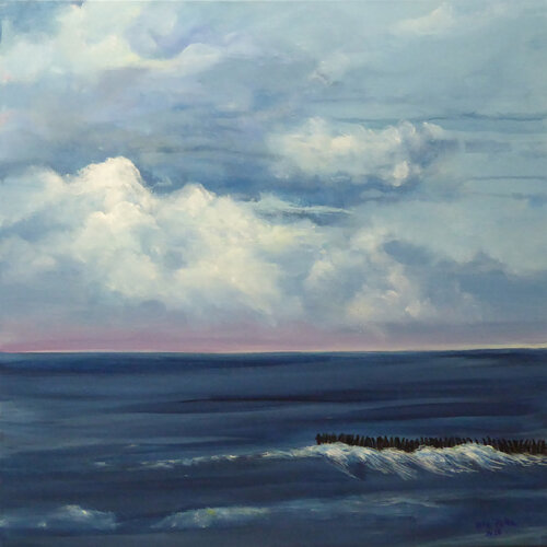 North Sea, Horizon and Sky by Ute Roehe, Painting for Sale on Select