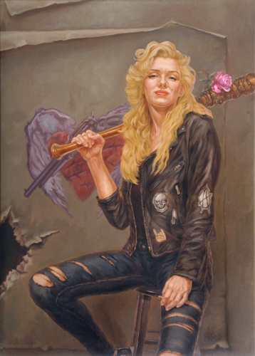 Marilyn with the Rose by Andrii Zhukov, Painting for Sale on Select
