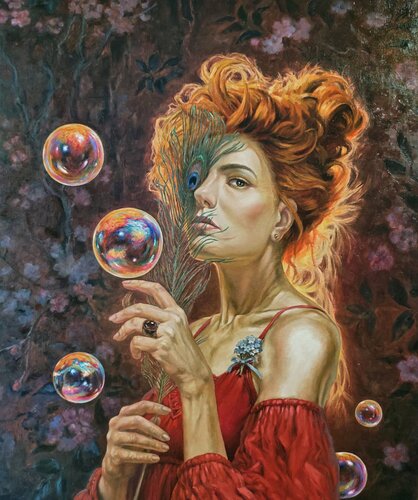 Soap Bubbles by Andrii Zhukov, Painting for Sale on Select