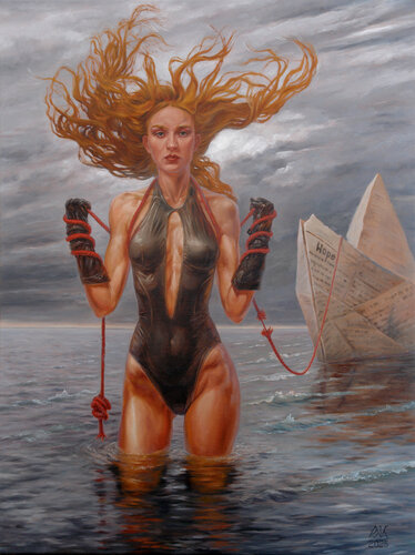 The Ship of Hope by Andrii Zhukov, Painting for Sale on Select