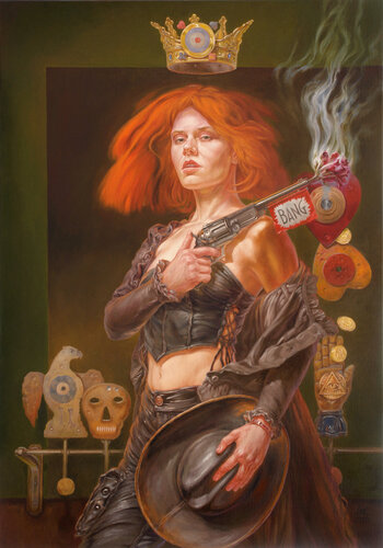 The Shooter by Andrii Zhukov, Painting for Sale on Select