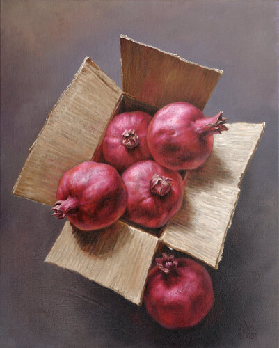 Pomegranate Box by Andrii Zhukov, Painting for Sale on Select