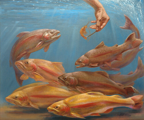 Aquarium by Andrii Zhukov, Painting for Sale on Select