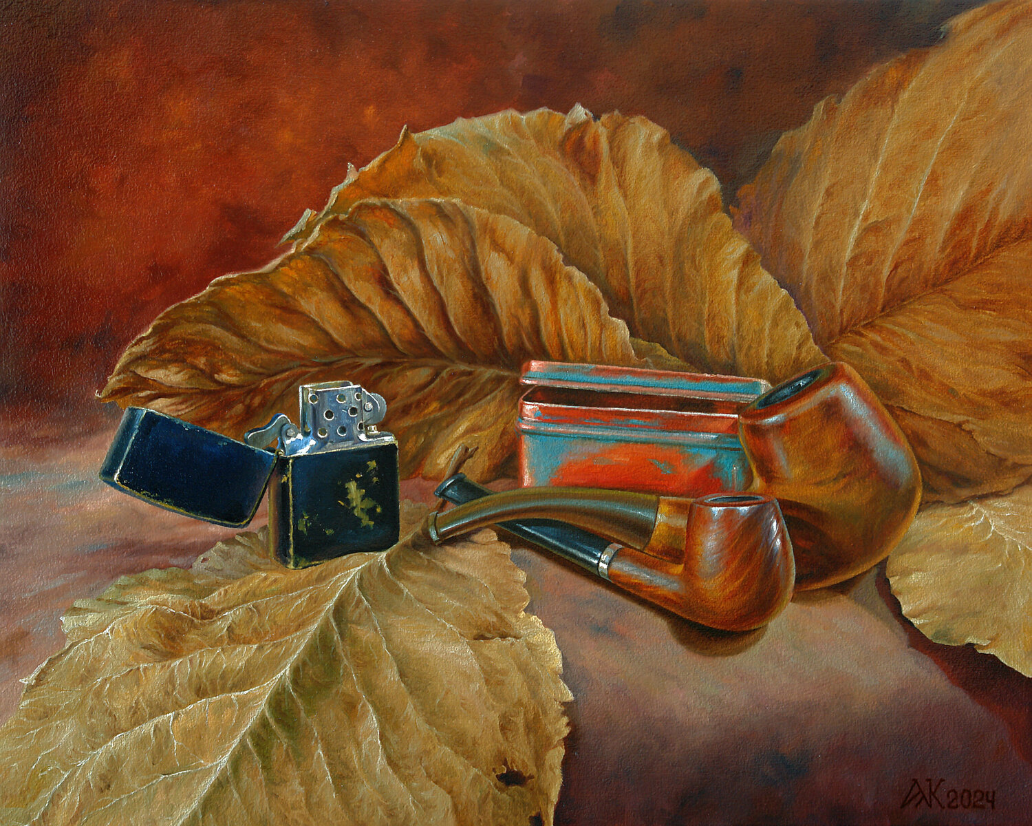 Still Life with a Lighter Andrii Zhukov Original painting for sale