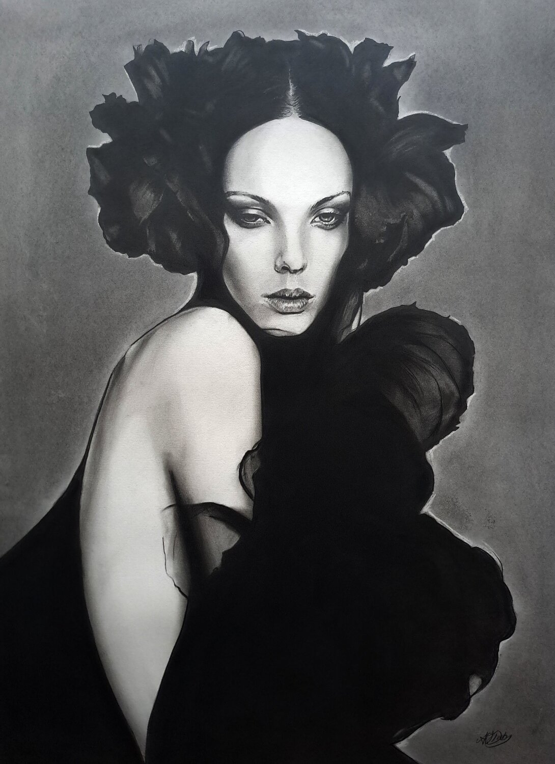 Veronika Flowers Adrian Darby Drawing for sale
