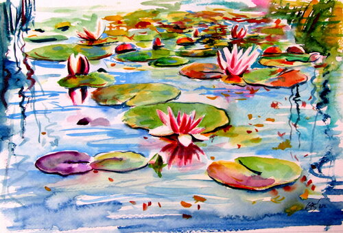Water lily by Anna Brigitta Kovacs, Painting for Sale on Select